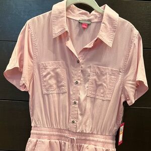 VInce Camuto Pink Utility Shorts Romper, NWT, Pink, S